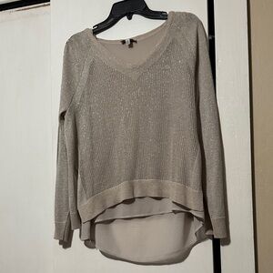 Lucky Brand Silver Sweater with Shimmer through out! NEW
